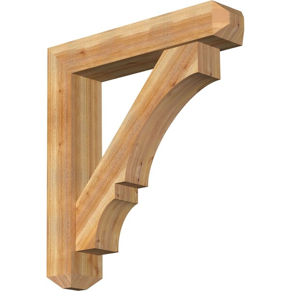 Ekena Millwork Balboa Craftsman Rough Sawn Bracket w/ Offset Brace, Western Red Cedar, 8"W x 40"D x 44"H BKT0806X40X44BOA04RWR - main